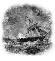 Ship in storm