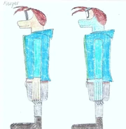 The color didn't show up too well, but here's Viktor in human form and Lichen Beast form.