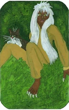 The Gorgon's Smile--Kes and Cat on Moss