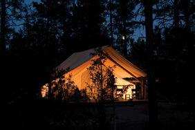 River-camp-tent-night