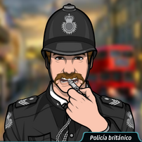 Disfrazado de policía británico.