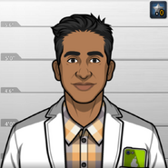 Amir, as he appeared in Gone Pear-Shaped (Case #13 of The Conspiracy), Murder on the Dance Floor (Case #15 of The Conspiracy), and Downward-Facing Dead (Case #17 of The Conspiracy).