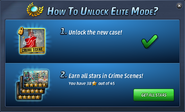 In-game instructions on unlocking Elite Mode.