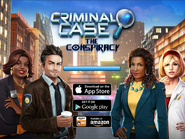 The startup screen for Criminal Case: The Conspiracy.