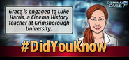 Grace in a #DidYouKnow fact from Criminal Case's Twitter page.