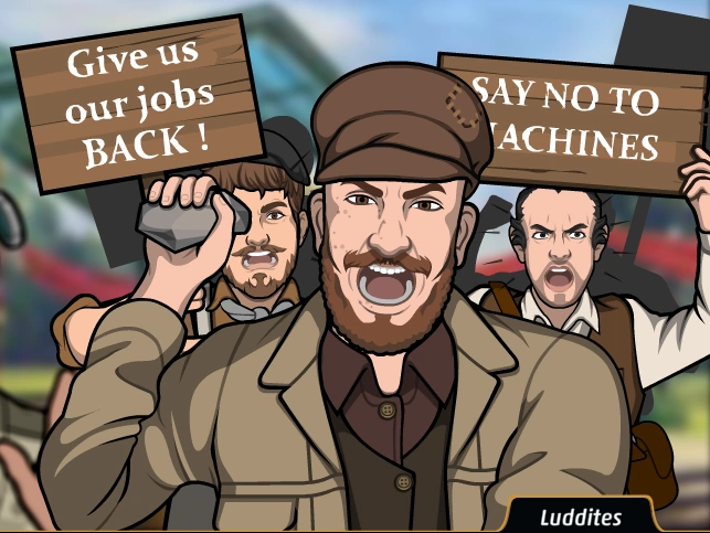 a group of luddites stoned charlie after he tried rationalizing