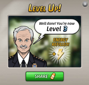 Starting from Case #1 until Chapter 4 of Case #51, Chief King will be giving the "Level Up!" messages.