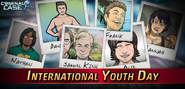 Hannah featuring in an "International Youth Day" promotional image.