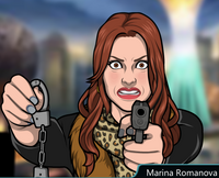 Marina Con su pistola y unas esposas