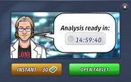 Notifying the player about the time remaining for the analysis to complete.