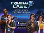 The startup screen for Criminal Case: Supernatural Investigations.