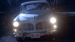 Front view of Reid's Volvo in "In Name and Blood"