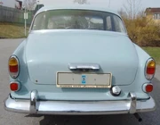 Rear view of a Volvo Amazon P130 showing the tail-lights, gas cap, and bumper