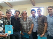 "With Matt Groening and some crew guys from Criminal Minds." Joe Mantegna Twitter November 3, 2011