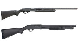 A Mossberg 500 and a Remington 870.