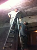 "Hippy and Rocco hangin lights inside." Chuck Danford Twitter July 7, 2011