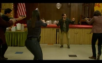Downey surrounded.jpg (96 KB) Lewis (right) draws her Glock 17 on Doug Downey in "False Flag".
