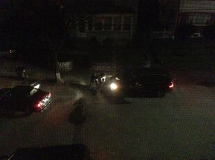 Tamerlan and Dzhokhar taking cover behind the stolen SUV during the Watertown shootout