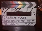 "Here is the slate used to announce "Action" for the cast and crew while filming #CriminalMinds!" AJ Cook Twitter November 9, 2011