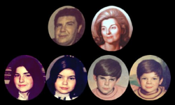 On top: Ronald DeFeo, Sr. and Louise DeFeo. Dawn DeFeo, Allison DeFeo, Mark DeFeo, and John DeFeo