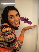 "Happy Friday.. The lovely Paget Brewster with the bat anna fleiner made." Dayne Johnson Twitter October 7, 2011