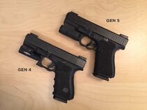 4th and 5th Generation Glock 19s with light attachments.