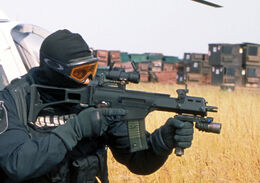A SWAT officer with a G36C.