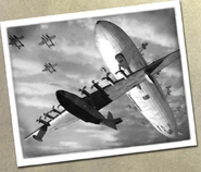 A photo of the Spruce Goose flying