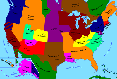 Map of the splintered United States.