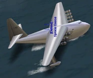 The Spruce Goose taxiing on the water