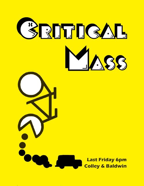 Pac Man Style Critical Mass Sticker