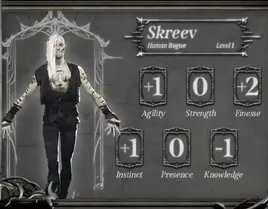 Skreev character card
