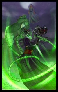 Laudna absorbing Otohan's dagger - The Whale Lord