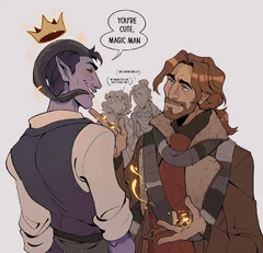 Fan art of '"`UNIQ--nowiki-0000001C-QINU`"'Kingsley flirting with Caleb, by '"`UNIQ--nowiki-0000001D-QINU`"'