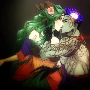 Fan art of '"`UNIQ--nowiki-00000205-QINU`"'Ashton kissing Fearne, by '"`UNIQ--nowiki-00000206-QINU`"'