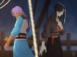 Imogen and Laudna after the gnarlrock is destroyed - JadeQ