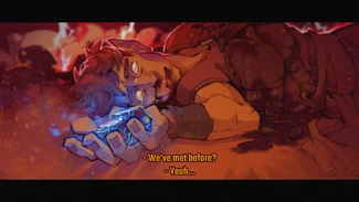 Fan art of '"`UNIQ--nowiki-0000001A-QINU`"'Orym's death, by '"`UNIQ--nowiki-0000001B-QINU`"'