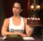 Laura as Chell from Portal from "Critical Role One-Shot: Thursday by Night – Part 2" (Sx25).[art 15]