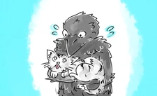 Fan art of '"`UNIQ--nowiki-0000002B-QINU`"'Kiri holding , by '"`UNIQ--nowiki-0000002C-QINU`"'