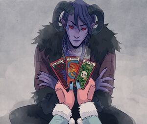 Jester reading Lucien's tarot - Pigeon Princess