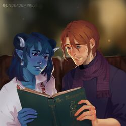 Caleb and Jester reading Der Katzenprinz - UndeadEmpress