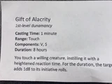 Gift of Alacrity