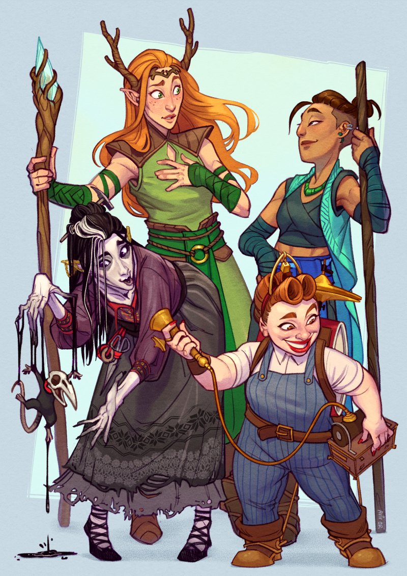 OC] I drew my players' characters in the Legends of Vox Machina