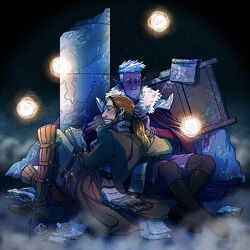Fan art of '"`UNIQ--nowiki-00000035-QINU`"'Caleb and Essek in Aeor, by '"`UNIQ--nowiki-00000036-QINU`"'
