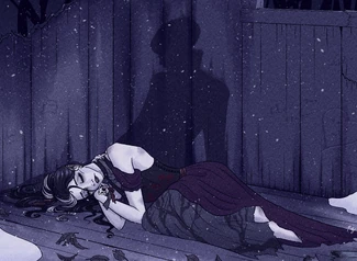 Fan art of '"`UNIQ--nowiki-00000015-QINU`"'Laudna sleeping, by '"`UNIQ--nowiki-00000016-QINU`"'