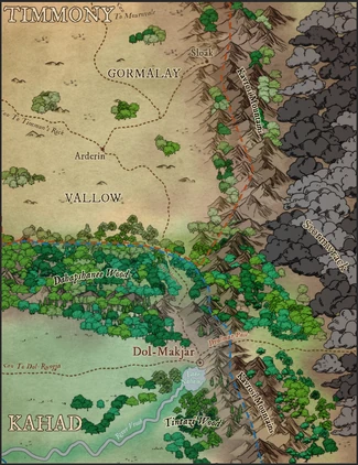 Fan art of '"`UNIQ--nowiki-0000002A-QINU`"'a speculative map of Kahad and Timmony, by '"`UNIQ--nowiki-0000002B-QINU`"'