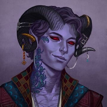 Mollymauk Tealeaf Critical Role Wiki Fandom Mollymauk cosplay sewing pattern, mollymauk costume, critical role cosplay, mollymauk coat dark purple mollymauk tiefling inspired big ram horns critical role character. mollymauk tealeaf critical role wiki fandom