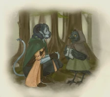 Fan art of '"`UNIQ--nowiki-00000030-QINU`"' and Kiri, by '"`UNIQ--nowiki-00000031-QINU`"'