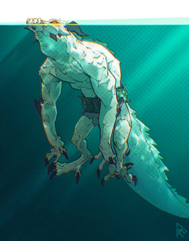 Crokas swimming by Lyadrielle