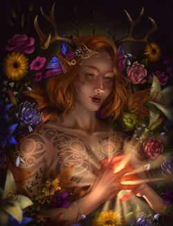 Fan art of '"`UNIQ--nowiki-00000158-QINU`"'Keyleth, by '"`UNIQ--nowiki-00000159-QINU`"'